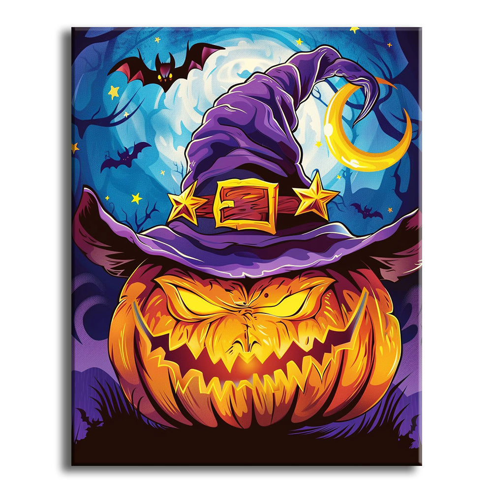 Witchy Pumpkin's Moonlight Dance – Malen nach Zahlen