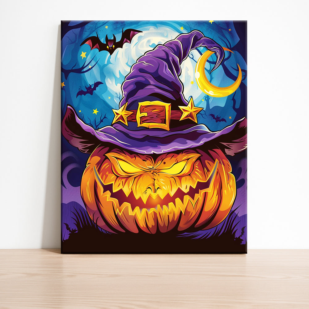 Witchy Pumpkin's Moonlight Dance – Malen nach Zahlen